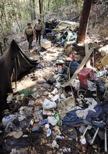 illegal campsite cleanup